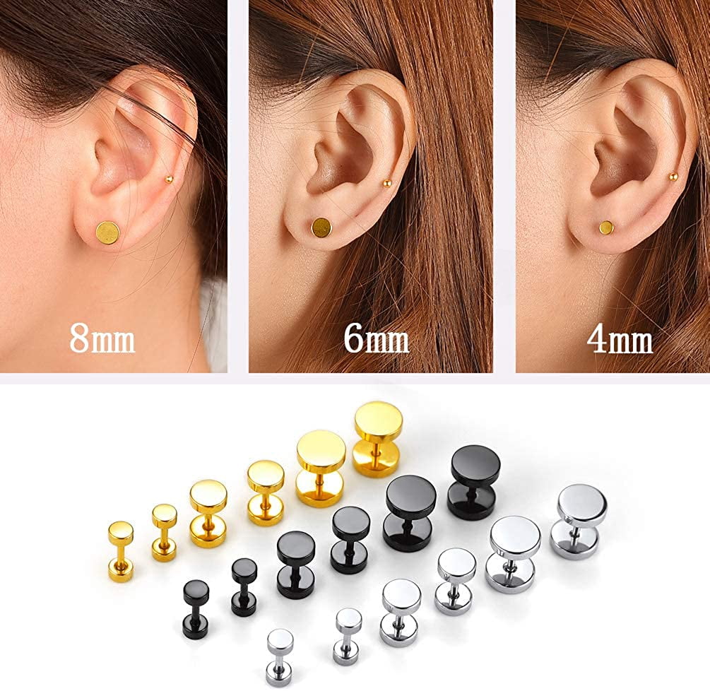 Men's Gold Studded Hoop Earrings | JAXXON
